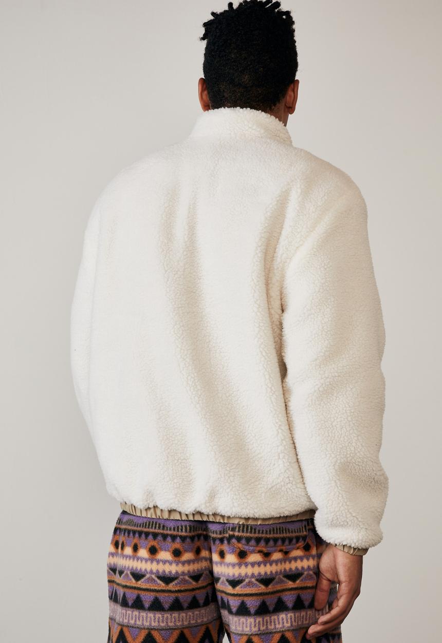 Factorie - Reversible sherpa ski jacket - off white & beige 