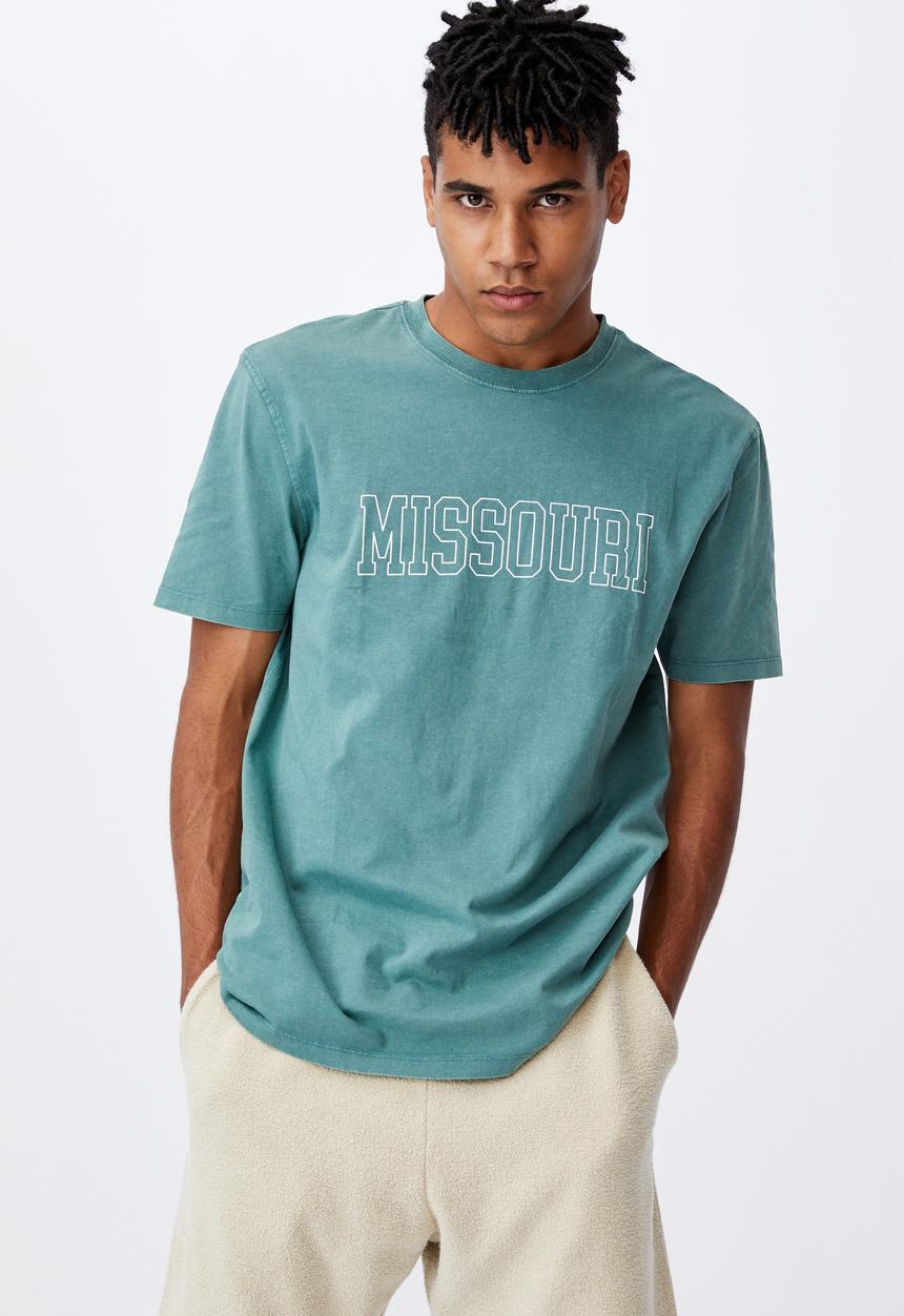 Factorie - Relaxed washed T-shirt - washed pine teal