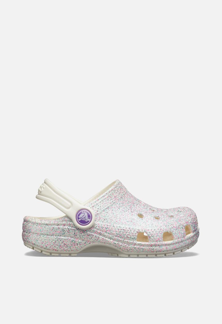 Crocs - Kids classic glitter clog - white
