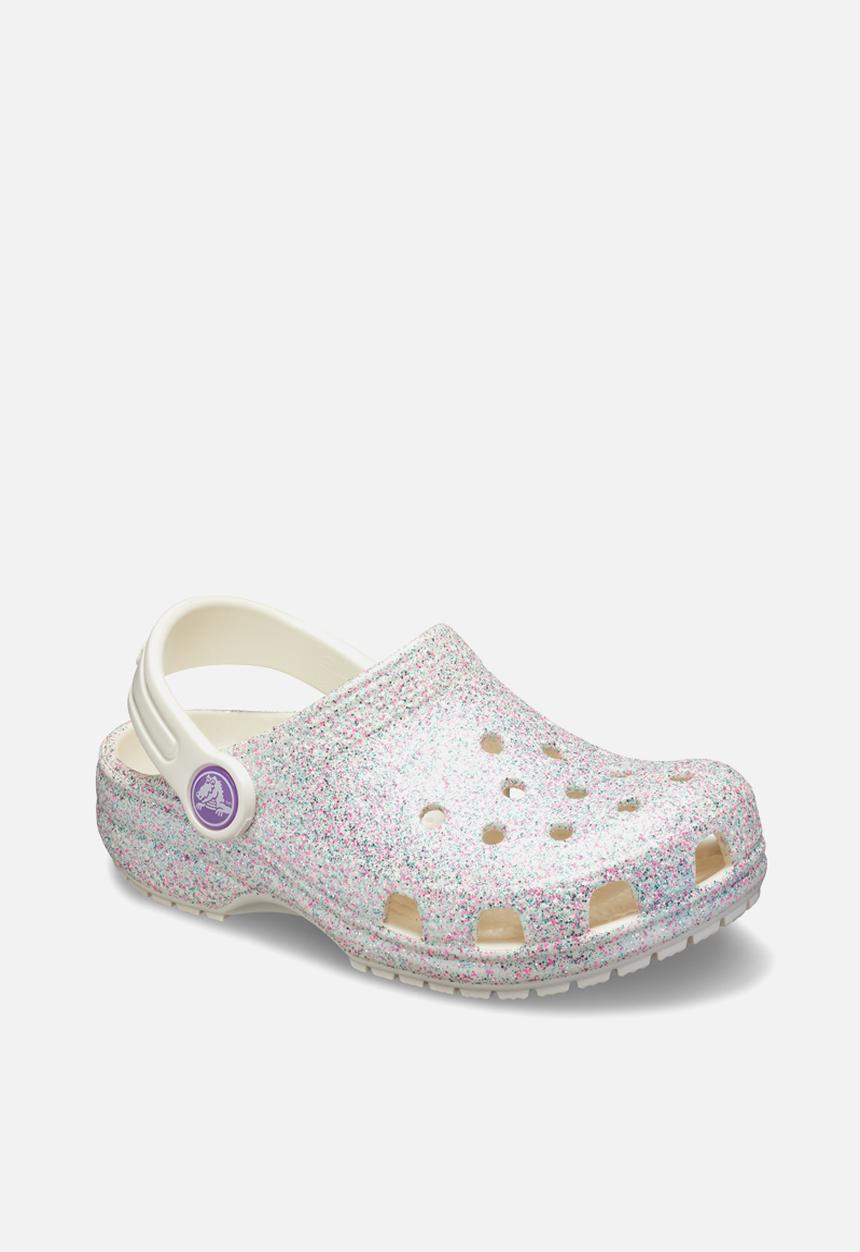 Crocs - Kids classic glitter clog - white