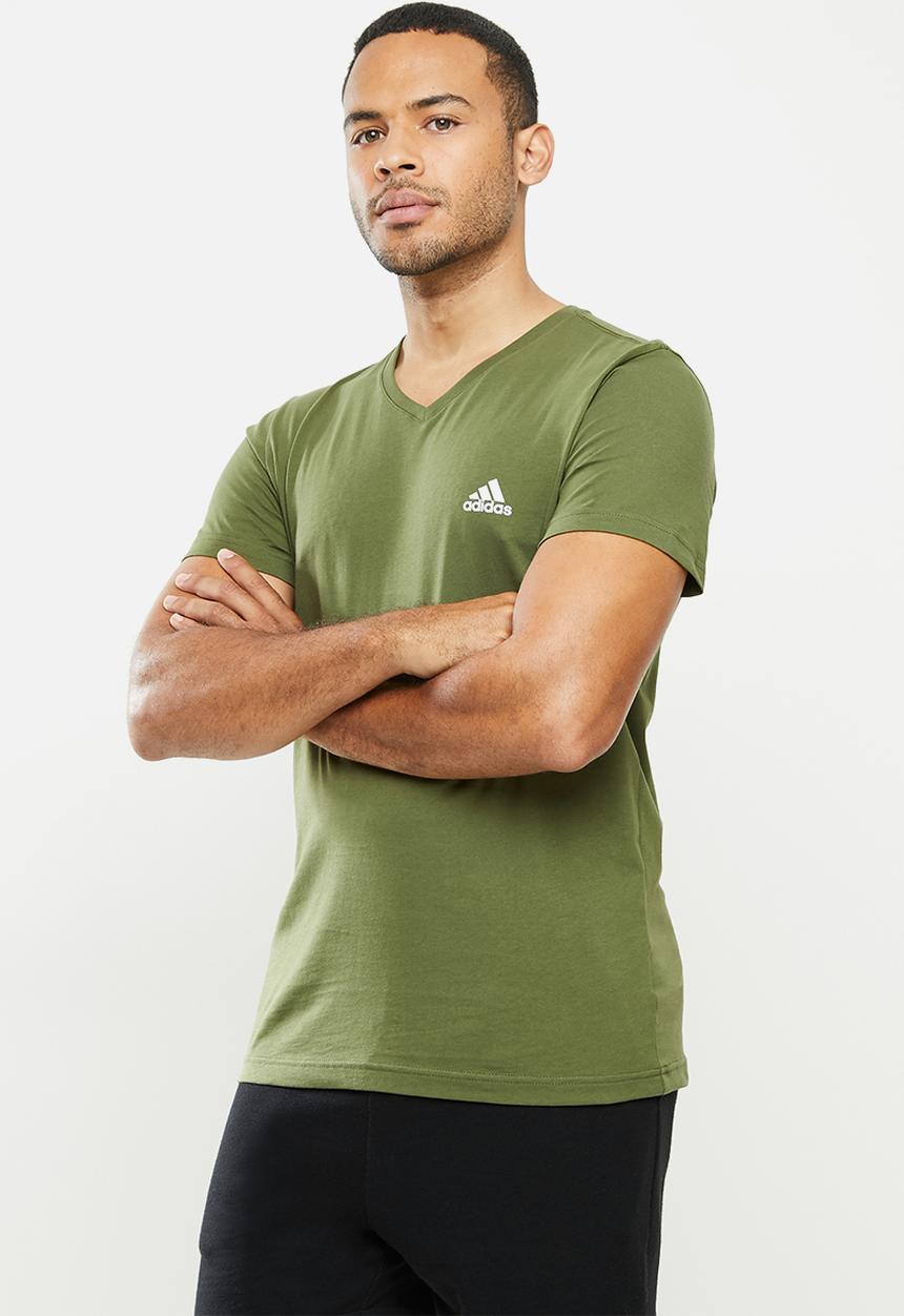 adidas Performance - V-neck T-shirt - green