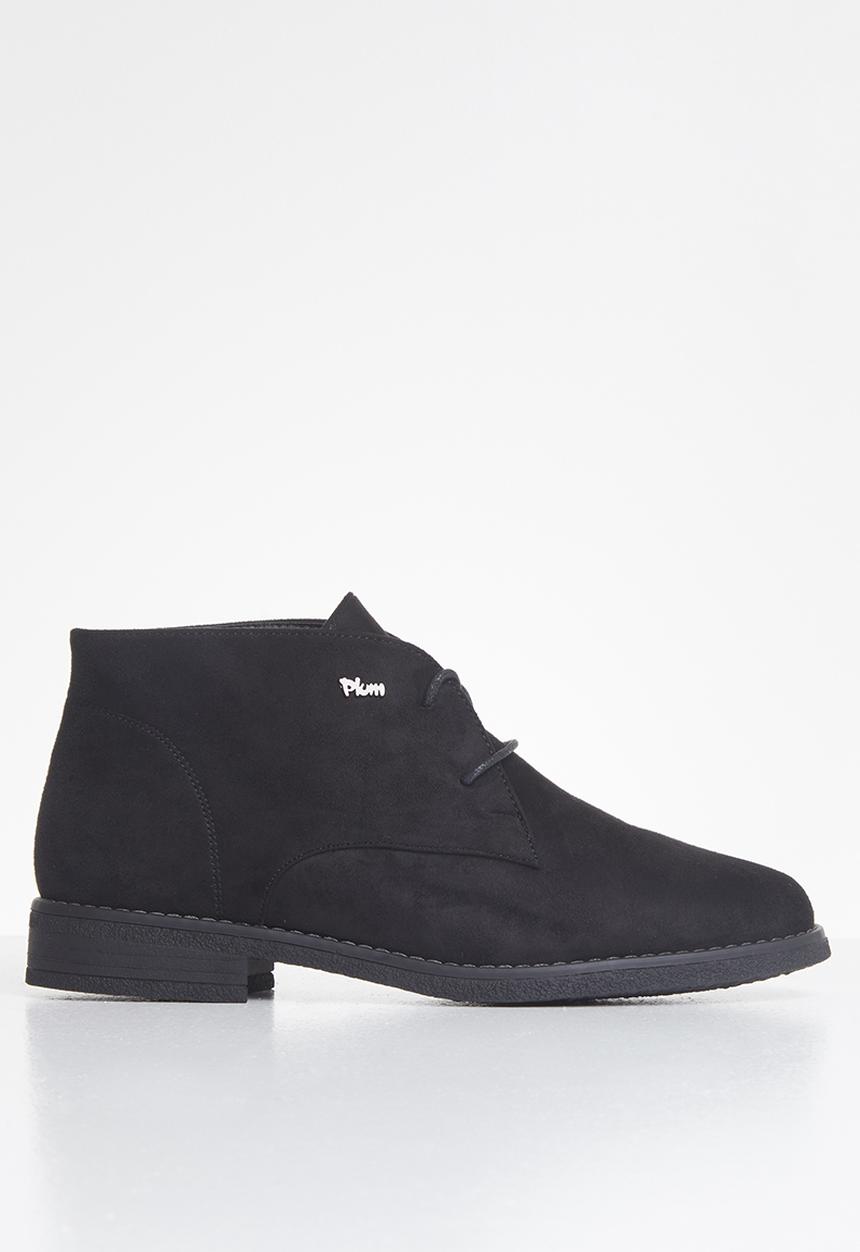 Plum - Raelyn lace up bootie - black