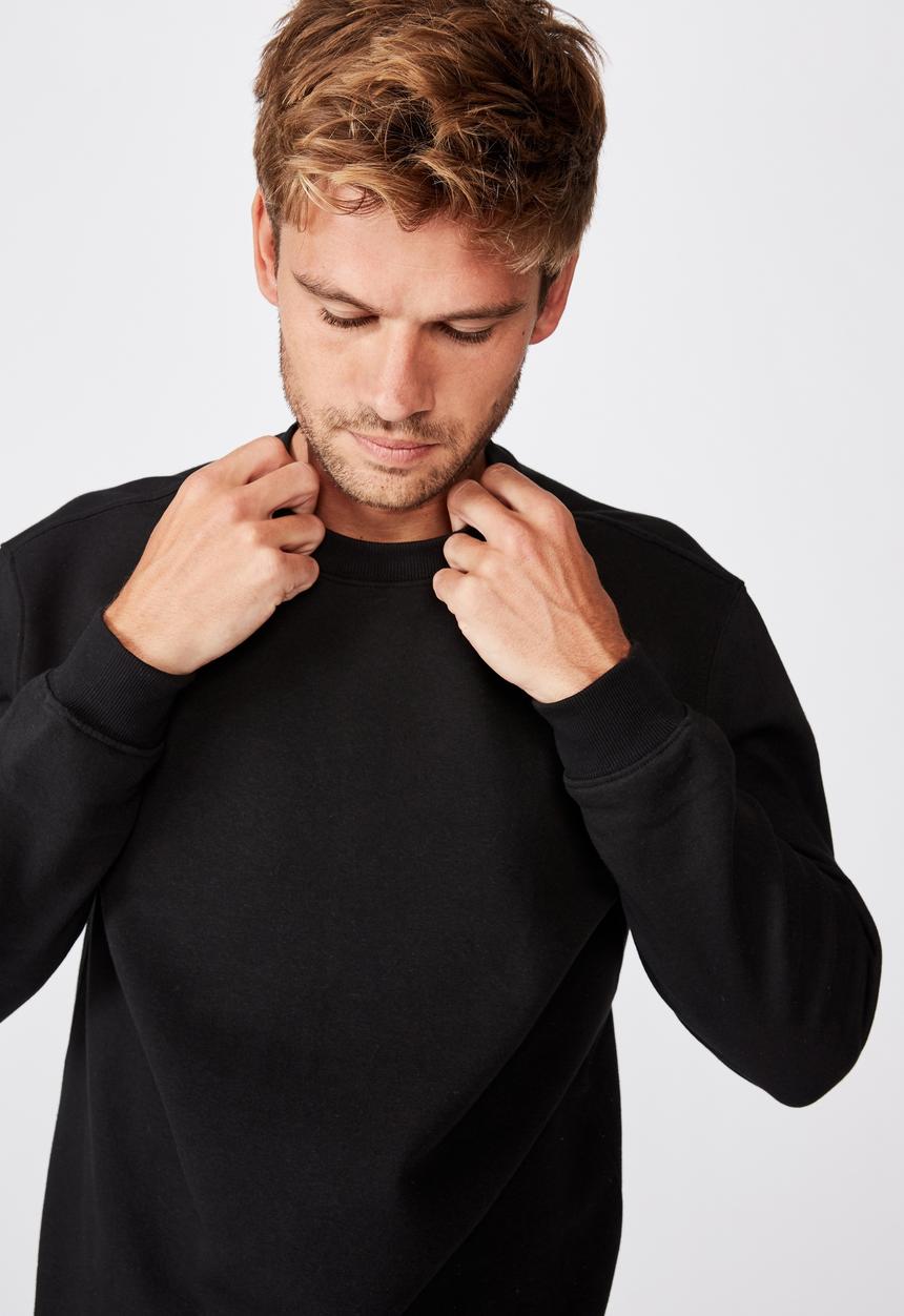 Cotton On - Essential crew fleece - black
