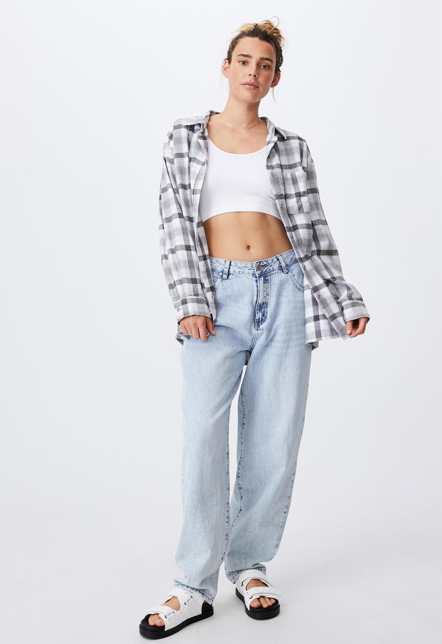 Cotton On - Boyfriend shirt - ash grey