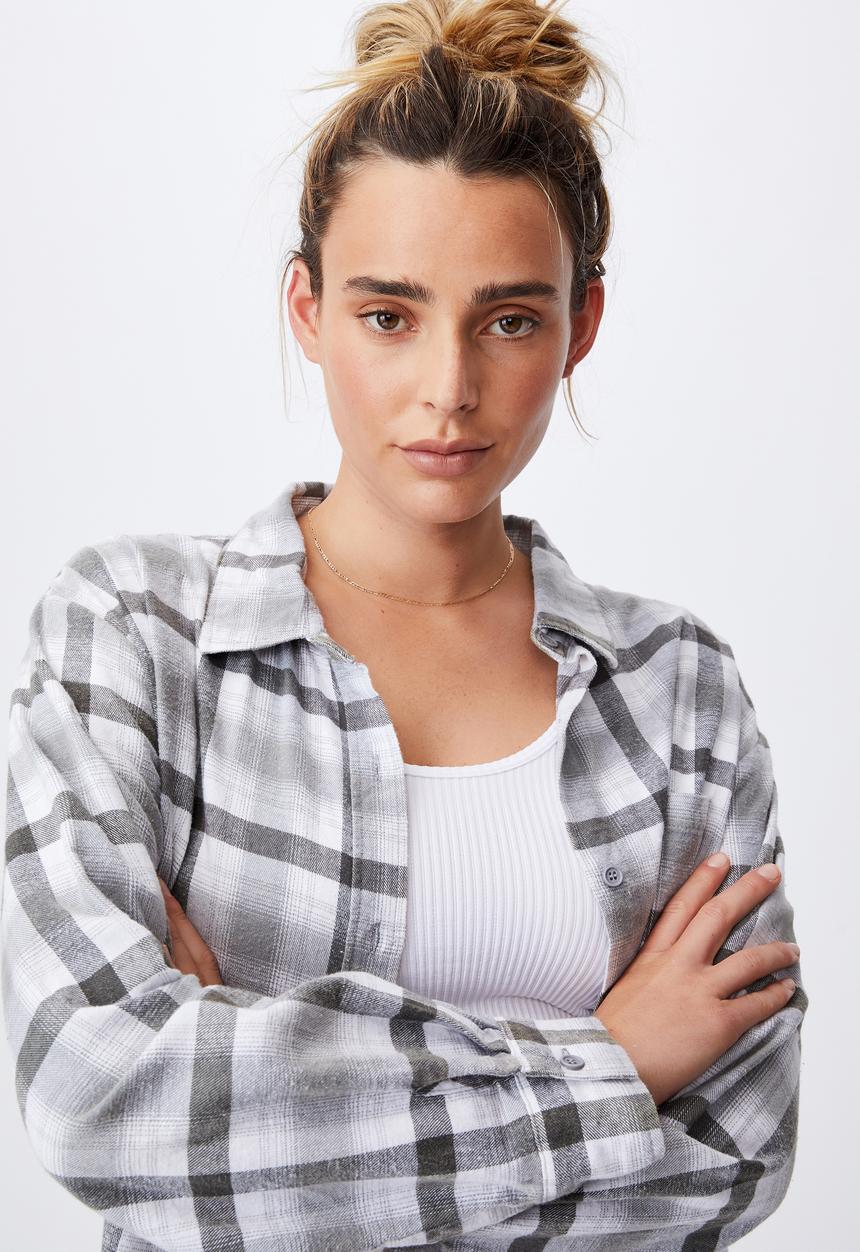 Cotton On - Boyfriend shirt - ash grey
