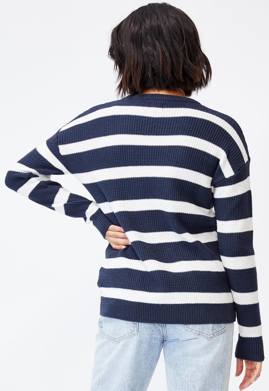 Cotton On - Cotton pullover - navy & white 