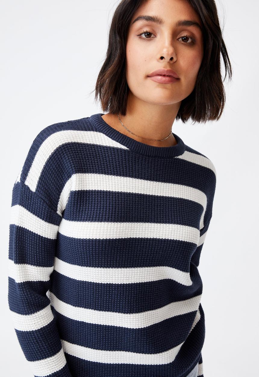 Cotton On - Cotton pullover - navy & white 