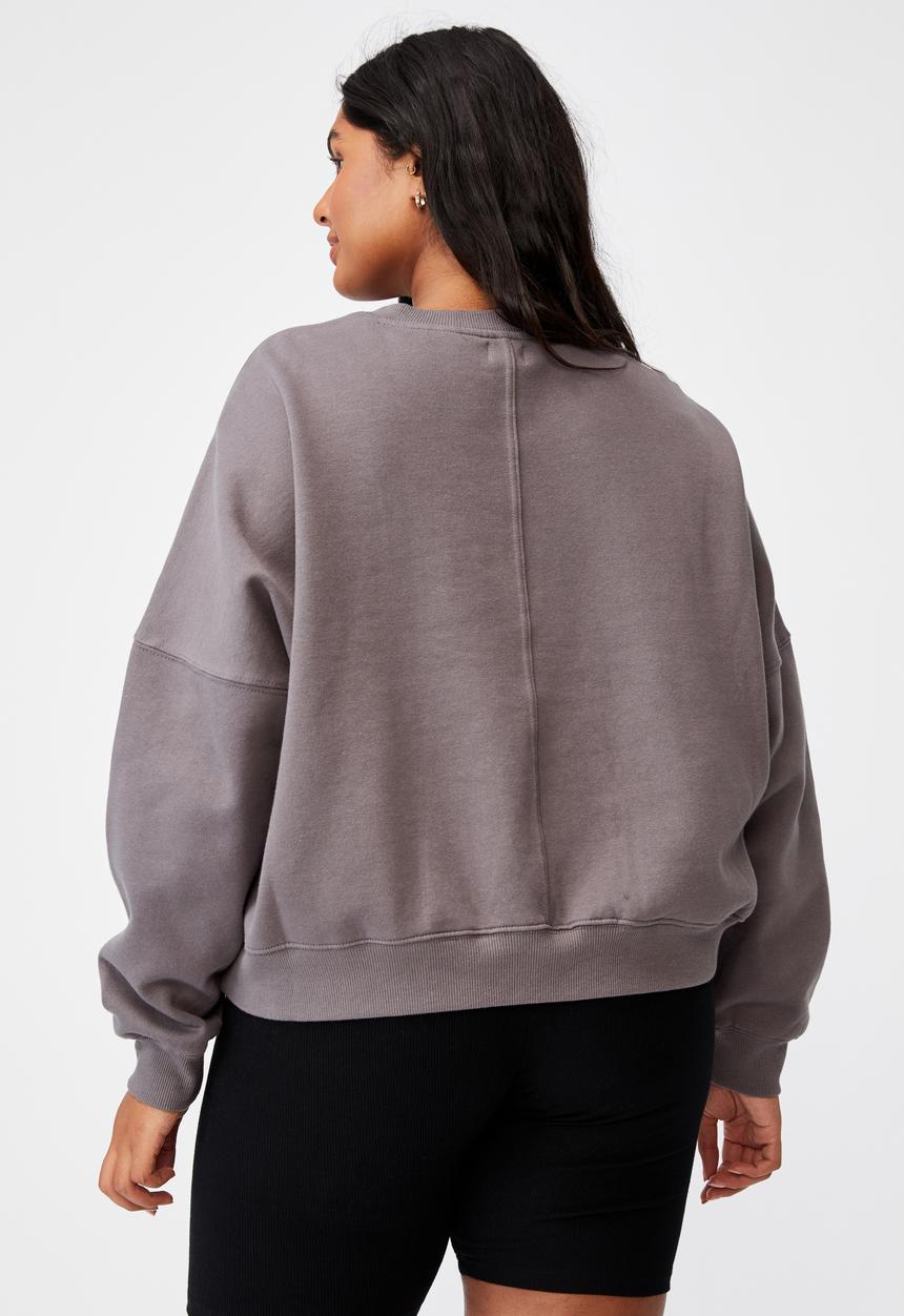 Cotton On - Curve classic crew neck pullover - ash grey