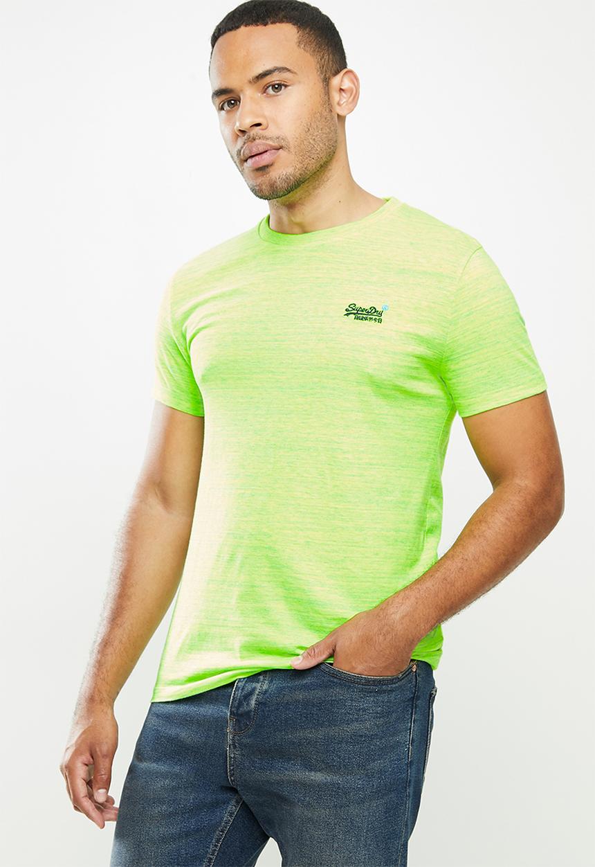 Superdry. - Ol vintage emb crew tee - neon green
