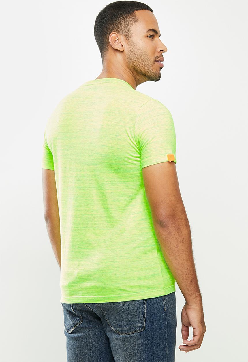 Superdry. - Ol vintage emb crew tee - neon green