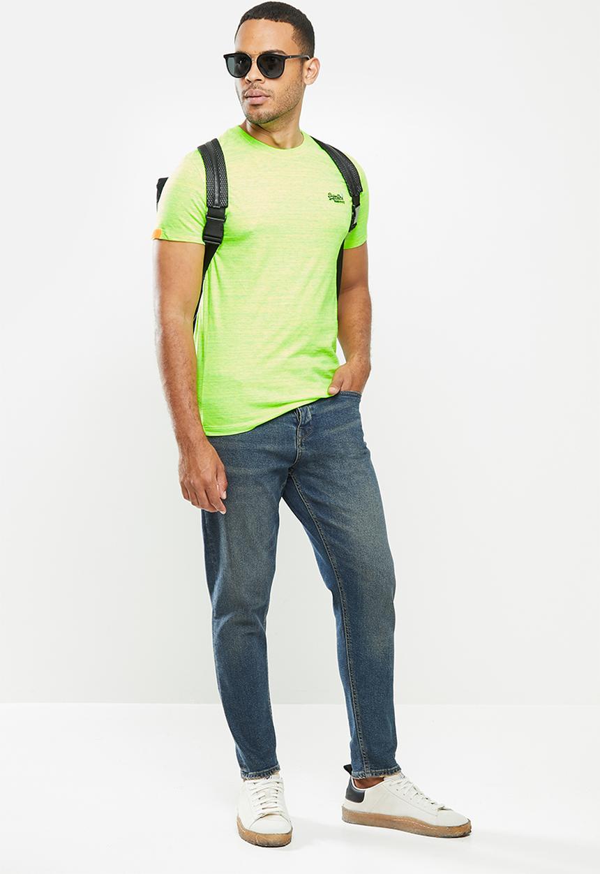 Superdry. - Ol vintage emb crew tee - neon green