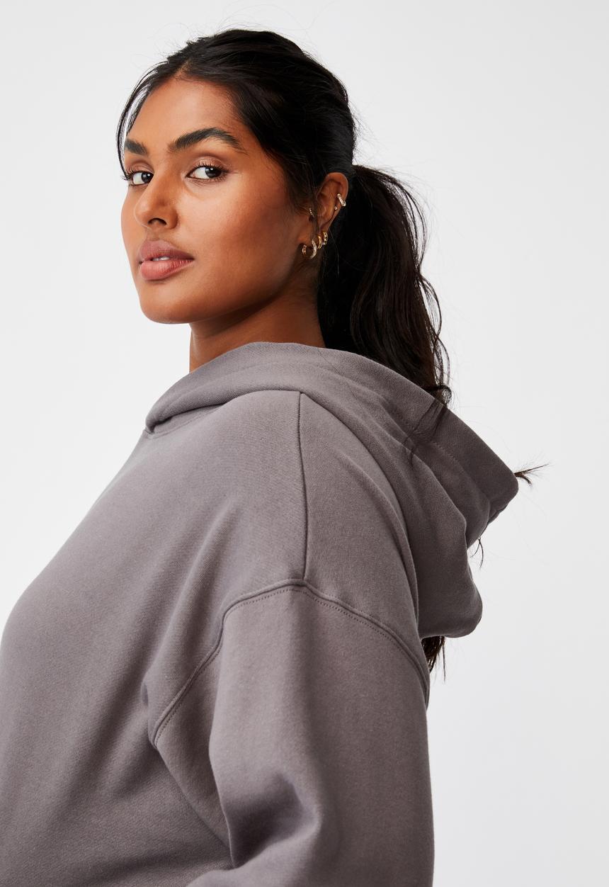 Cotton On - Curve classic hoodie - ash grey