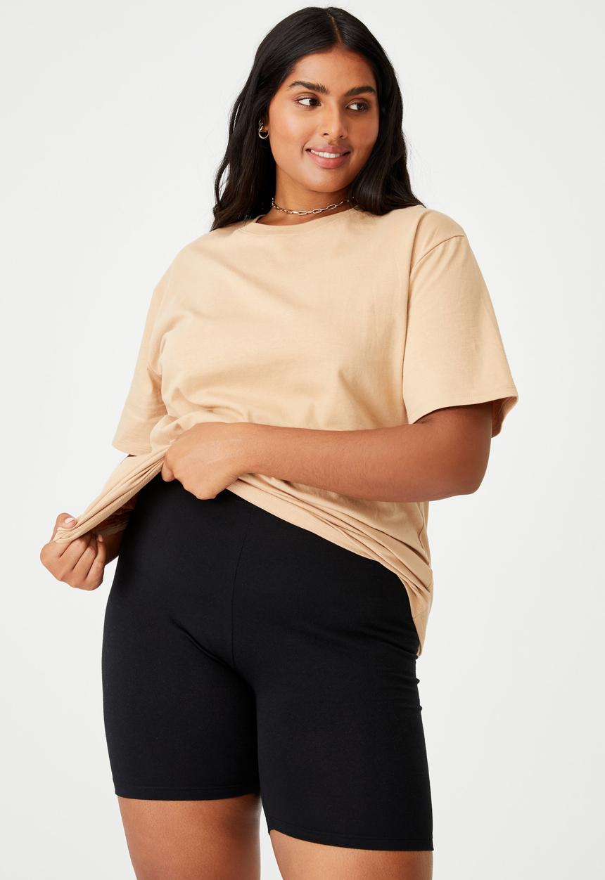 Cotton On - Curve dad short sleeve tee - caramel brown