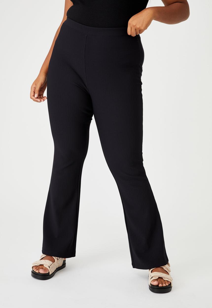 Cotton On - Curve jersey flare pants - black