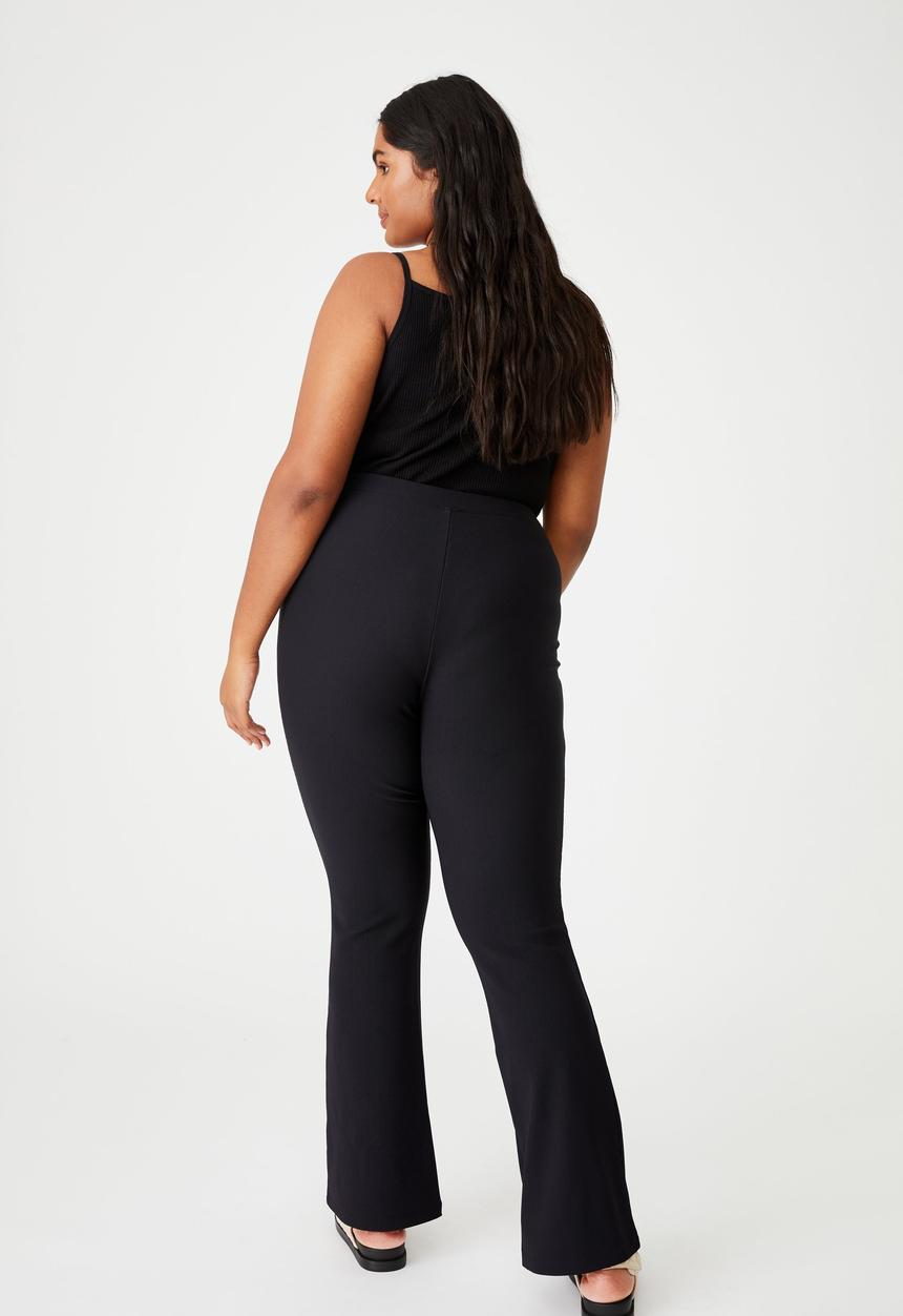 Cotton On - Curve jersey flare pants - black
