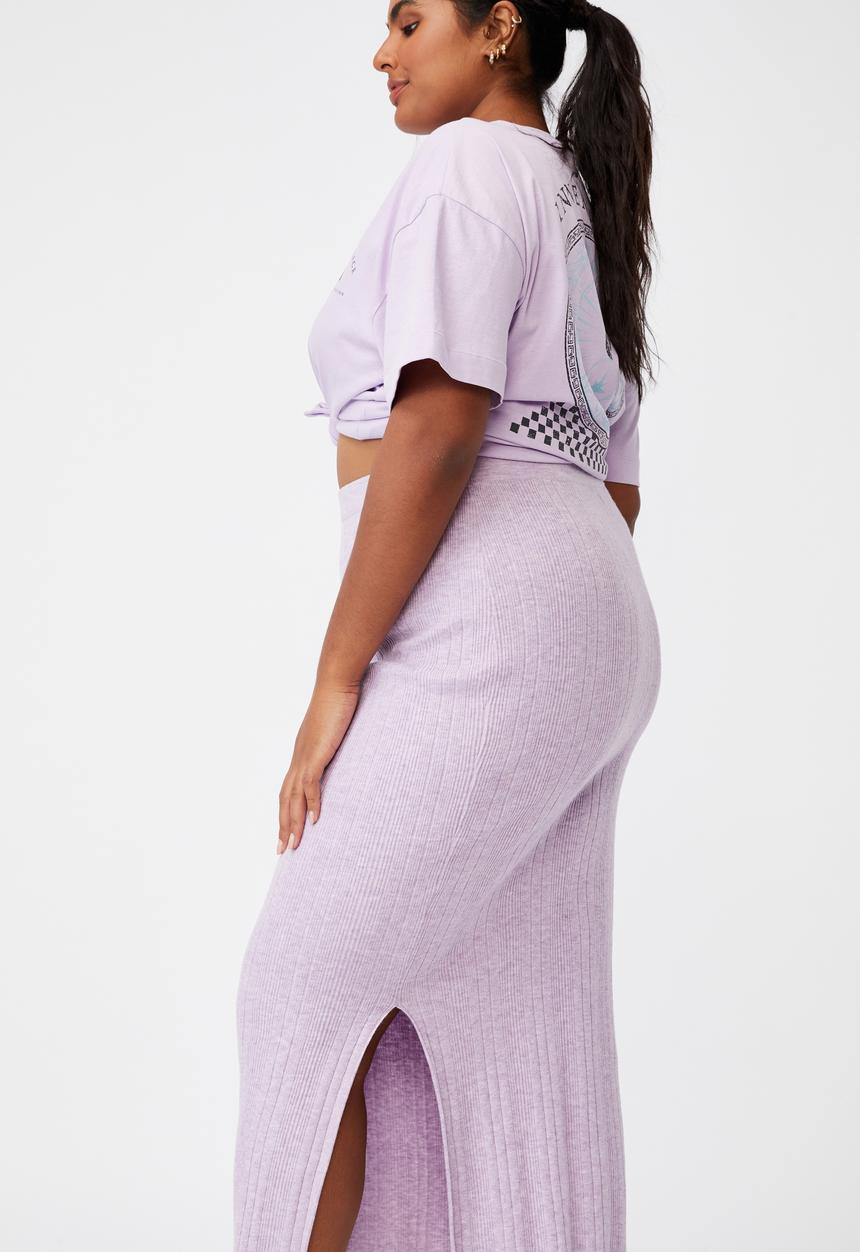 Cotton On - Curve knit midi skirt - lilac