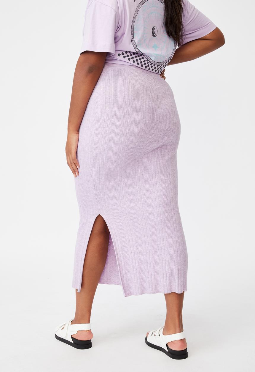 Cotton On - Curve knit midi skirt - lilac