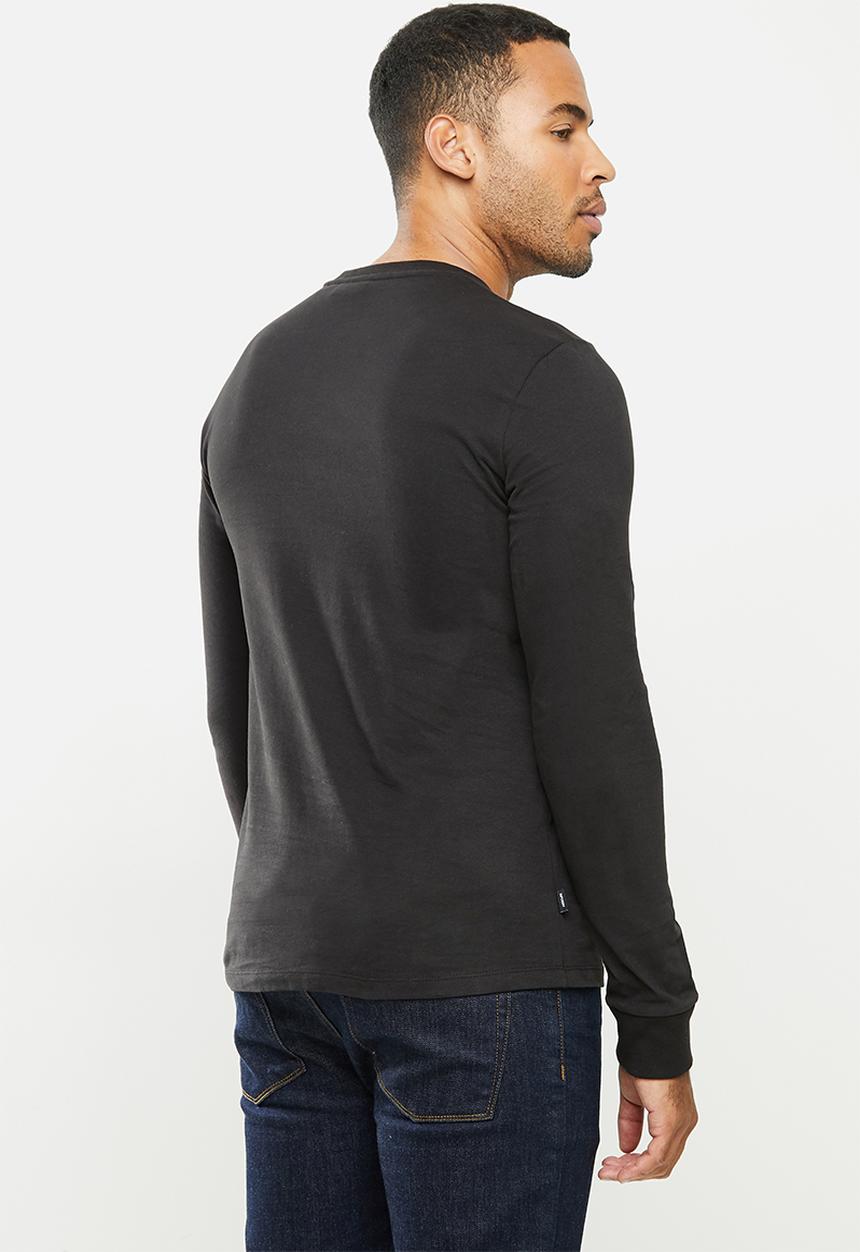 Superdry. - VI infill long sleeve top - black