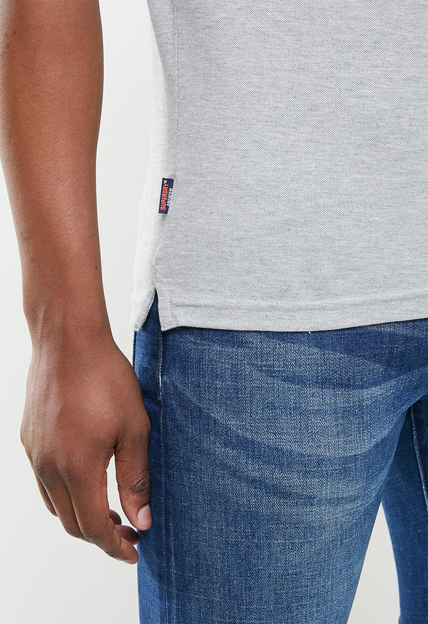 Superdry. - Classic micro lite tipped short sleeve polo - grey