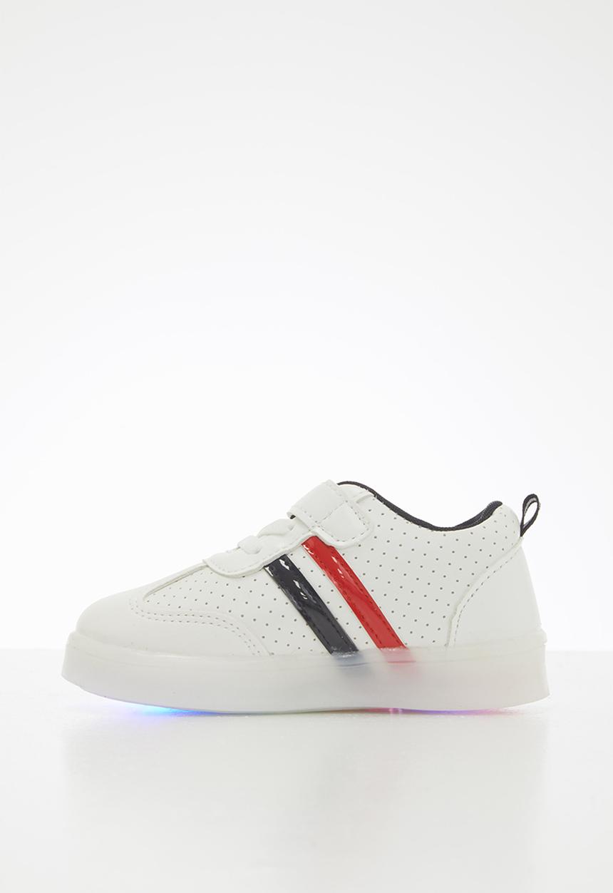 Pop Candy - Boys light up sneaker - white & black