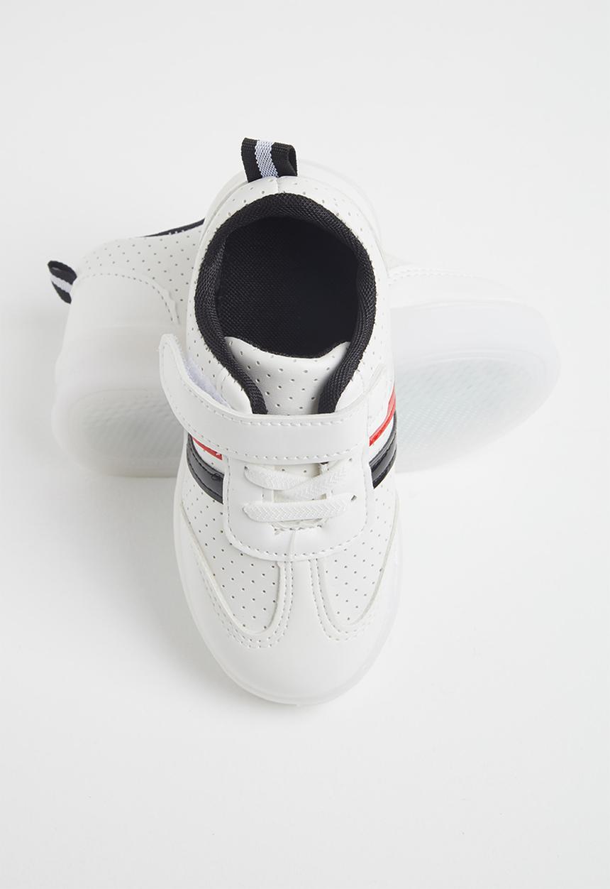 Pop Candy - Boys light up sneaker - white & black
