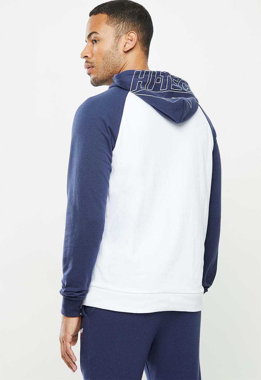 Hi-Tec - Retro hoody - white & navy