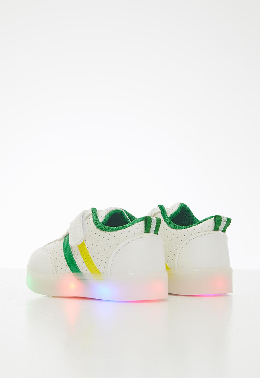 Pop Candy - Boys light up sneaker - white & green 