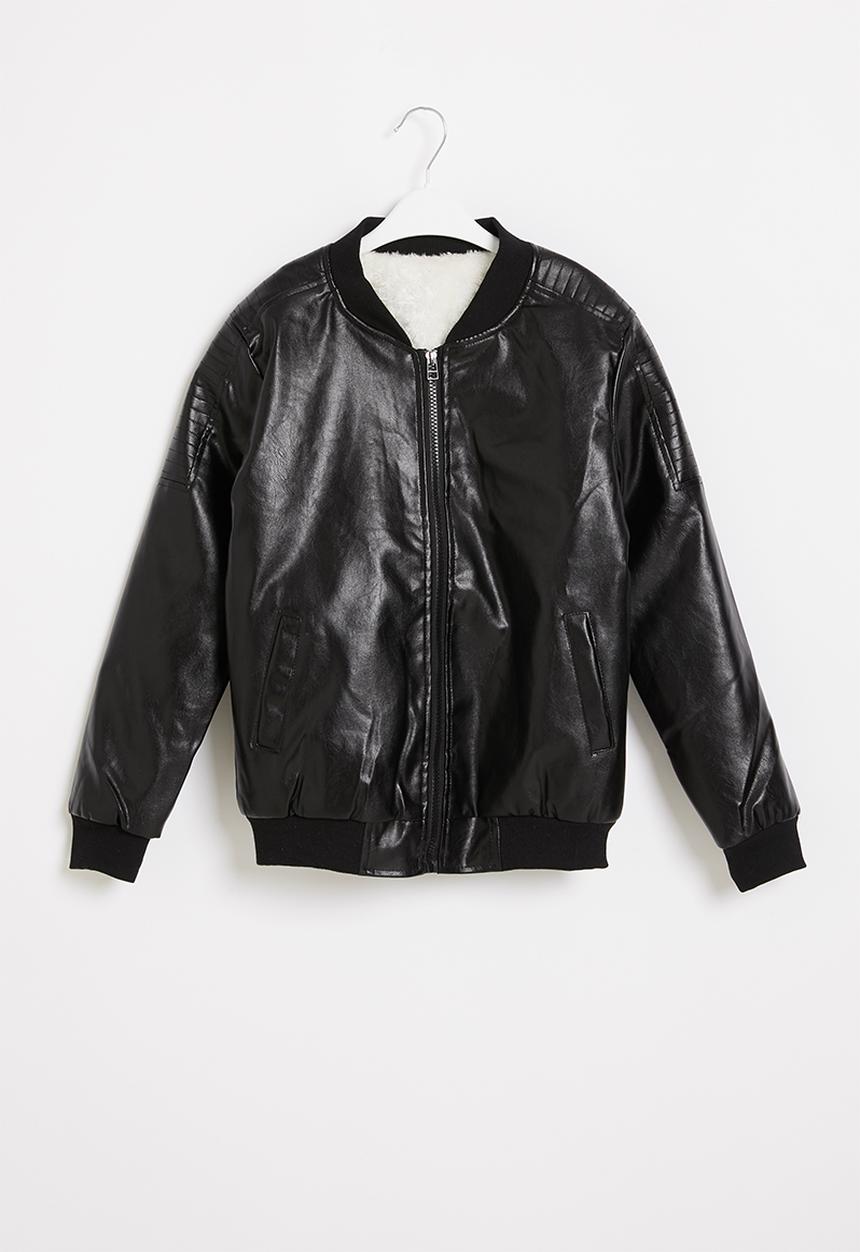Pop Candy - Boys faux leather jacket - black