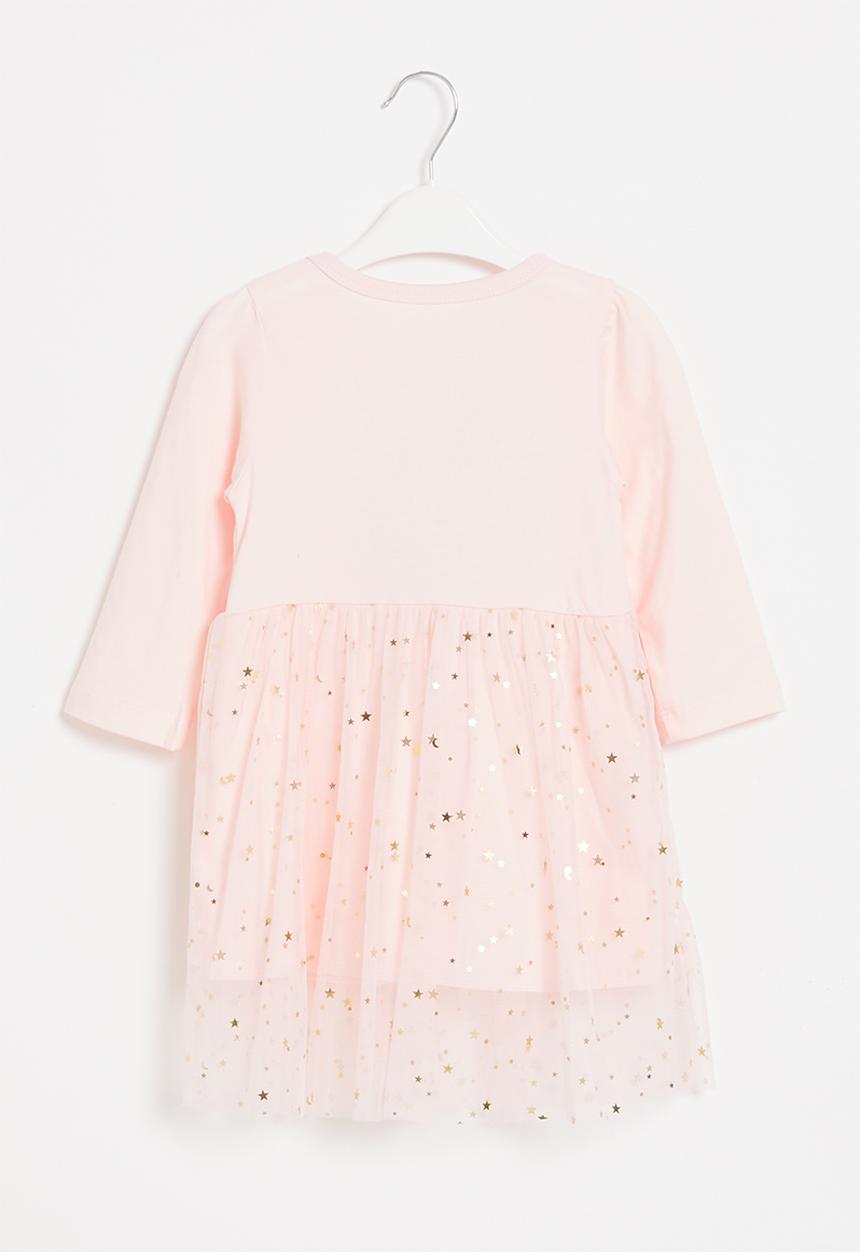 Pop Candy - Girls bunny mesh combo dress - pink
