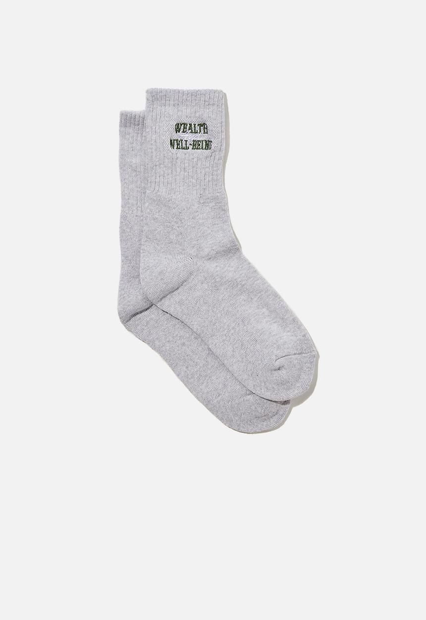 Factorie - Retro sport sock - silver marle/wealth wellbeing