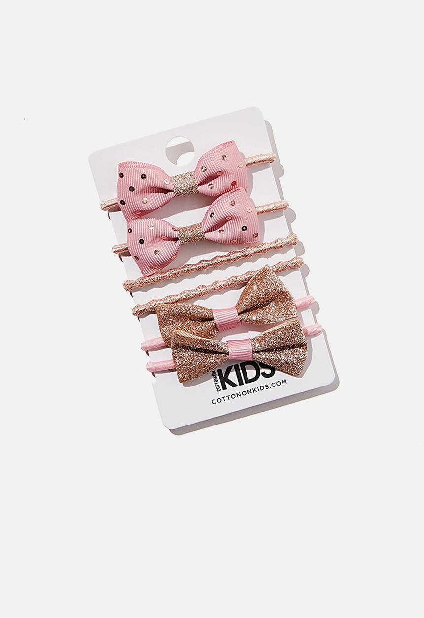 Cotton On - Hannah hair ties - pink glitter bows