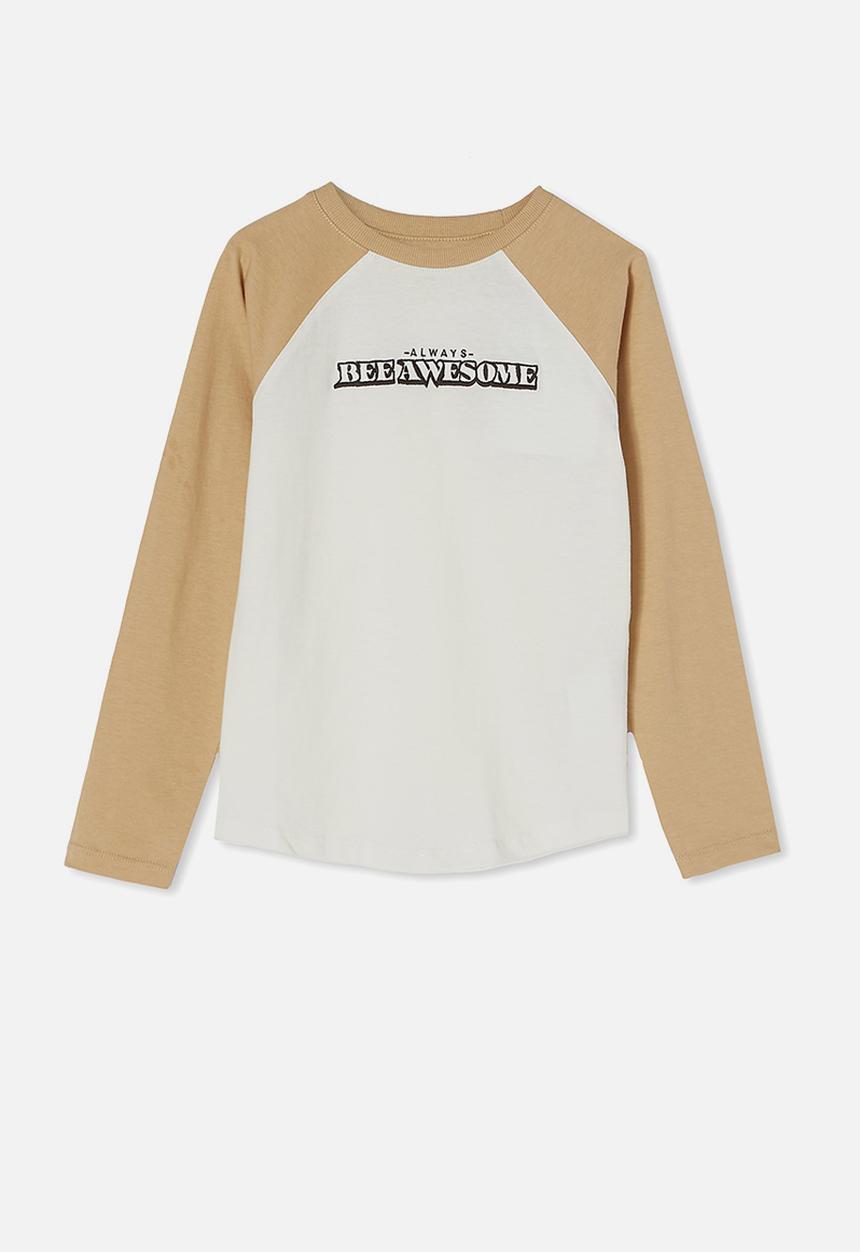 Cotton On - Tom long sleeve raglan tee - semolina & vanilla