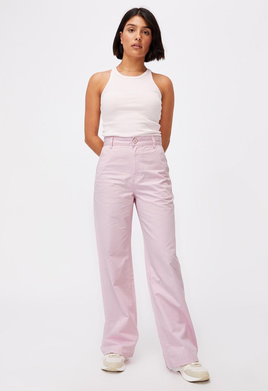 Cotton On - Parker long straight pant - soft orchid