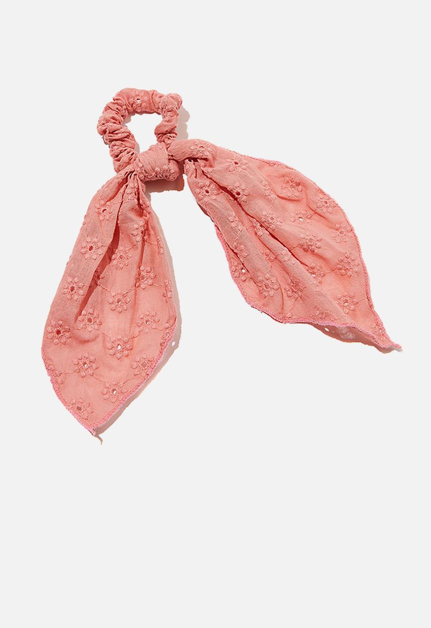 Cotton On - Scarf scrunchie - broderie - pink