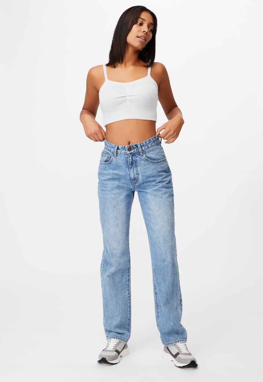 Cotton On - Rib cotton blend cami - cool blue