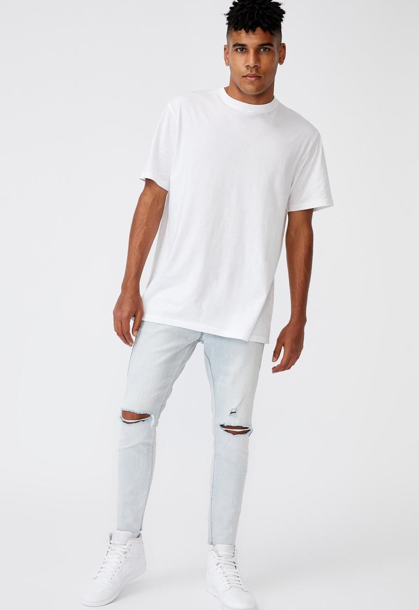 Factorie - Raw hem skinny leg jean - bleach blue