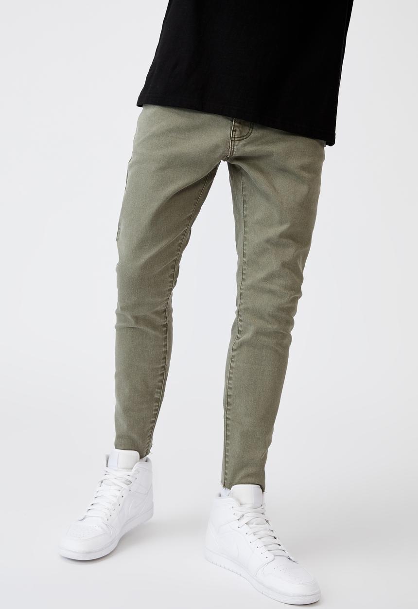 Factorie - Raw hem skinny leg jean - khaki