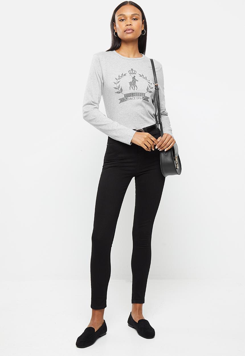 POLO - Talia long sleeve nailhead logo T-shirt - grey 