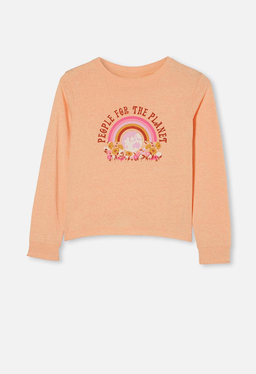 Free by Cotton On - Girls classic long sleeve tee - peach