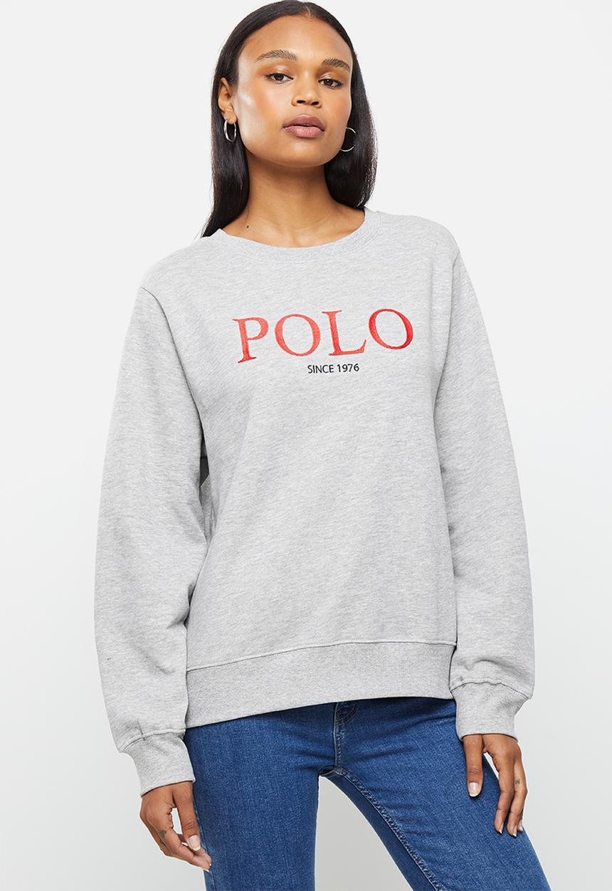 POLO - Ashton long sleeve logo sweater - grey 