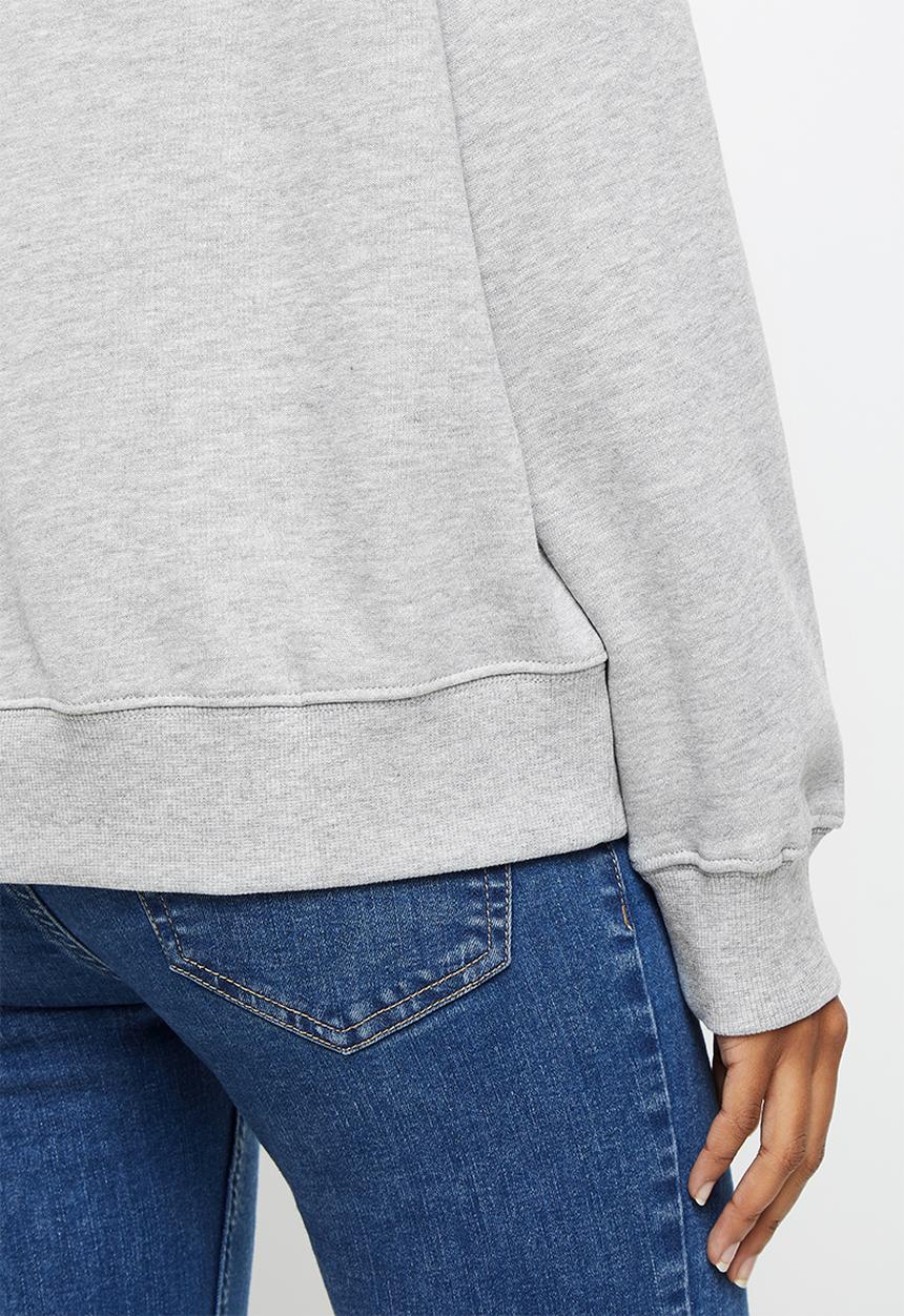 POLO - Ashton long sleeve logo sweater - grey 