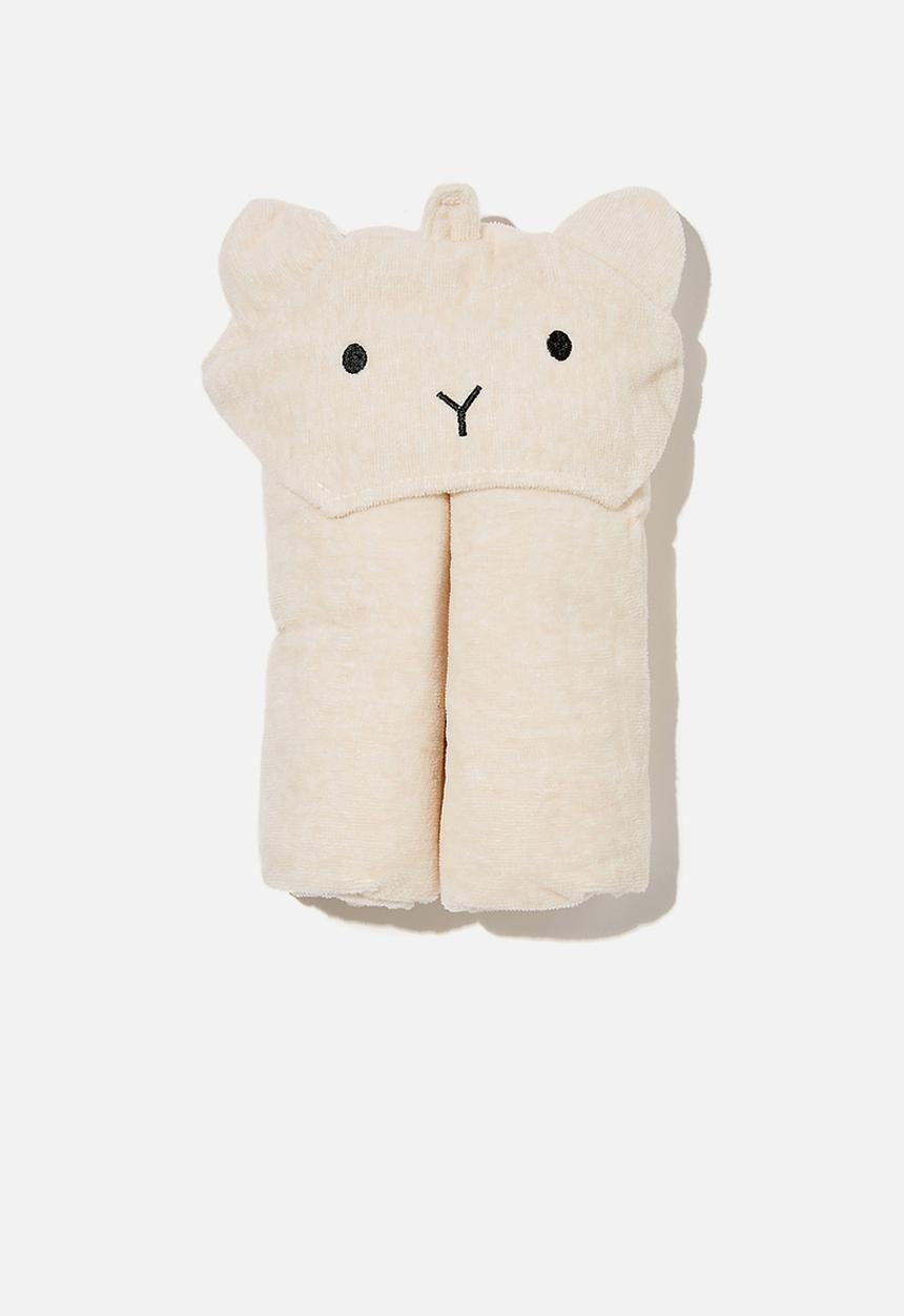Cotton On - Baby snuggle towel - caramel marle bear