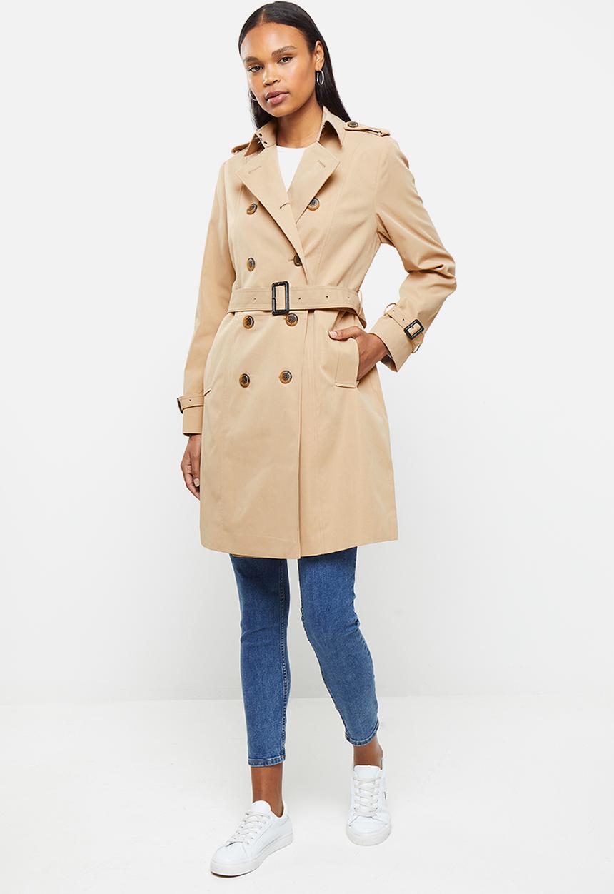 POLO - Long sleeve trench coat with belt - stone