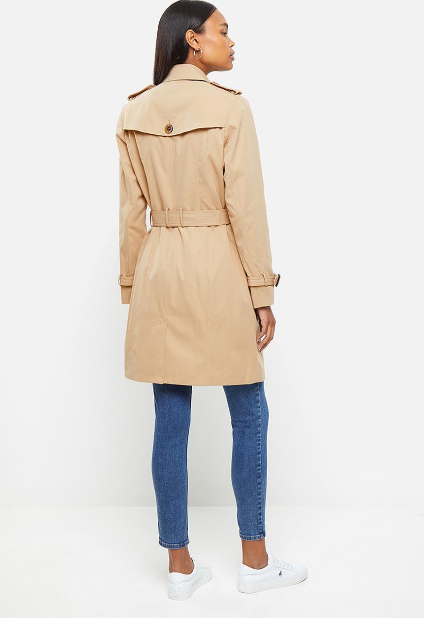 POLO - Long sleeve trench coat with belt - stone