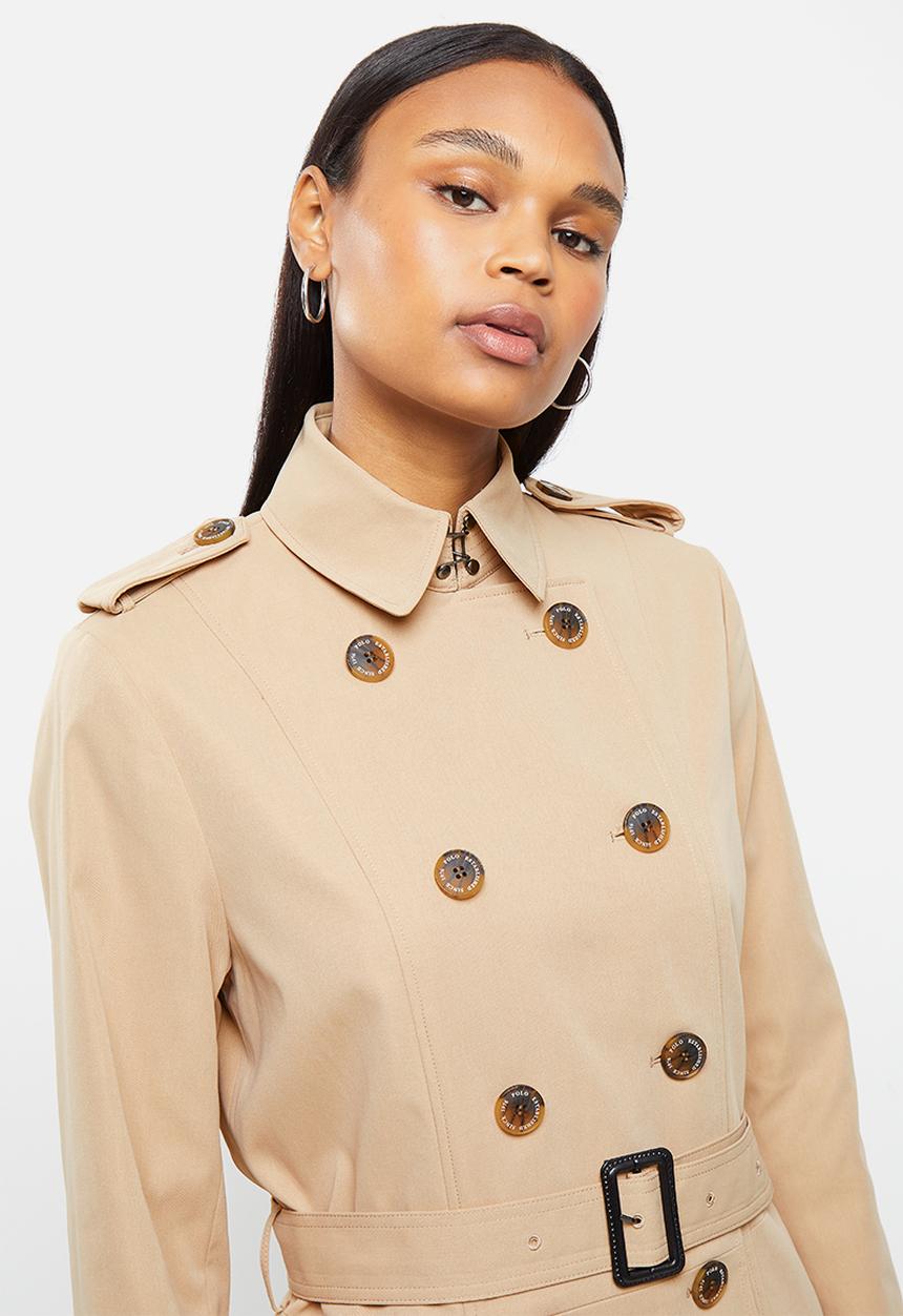 POLO - Long sleeve trench coat with belt - stone