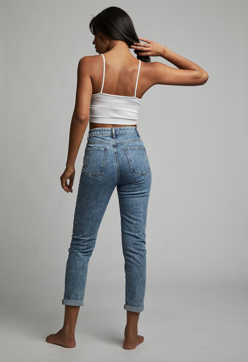 Cotton On - Stretch mom jean - blue 