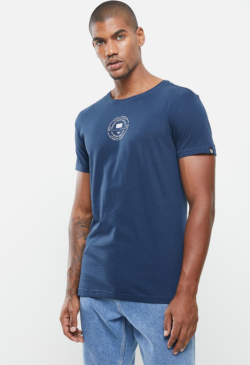 S.P.C.C - Keats side slit straight hem tee - blue