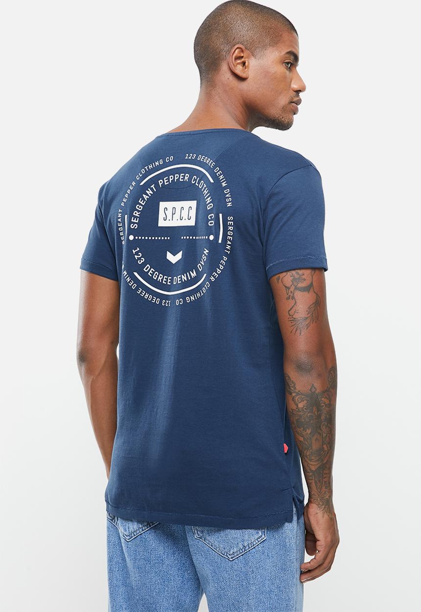 S.P.C.C - Keats side slit straight hem tee - blue