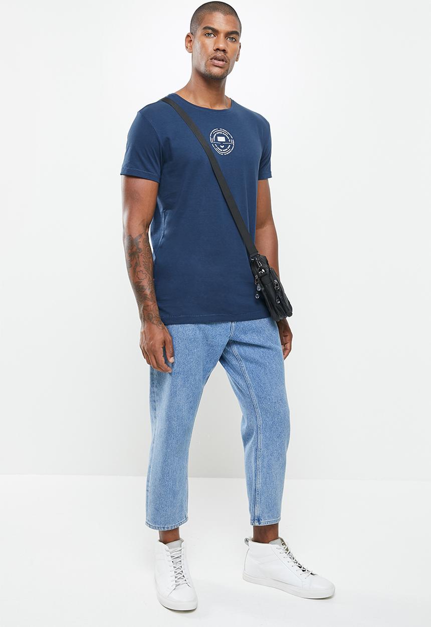 S.P.C.C - Keats side slit straight hem tee - blue