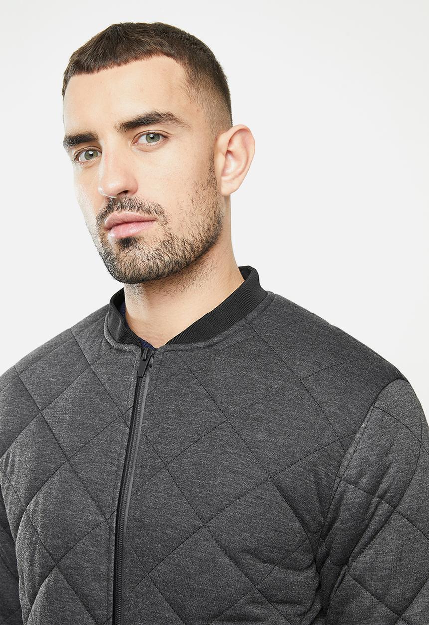 Brave Soul - Jersey quilt jacket - charcoal 